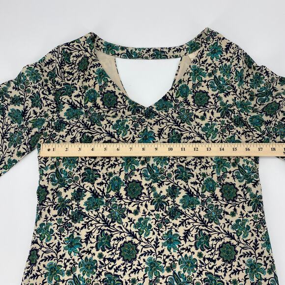 PINK OWL Floral Bell Sleeve Mini Shift Mini Dress Size S Summer Boho Festival - Picture 7 of 7